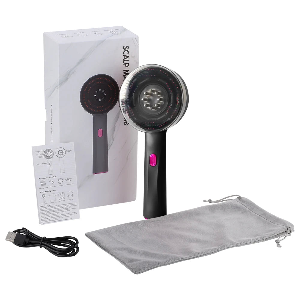 3 Modes Electric Massage Comb Portable Red Light Laser Comb for Hair Follicle Hair Follicles on the Head Essence Oil Applicator