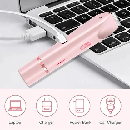 Dual Head Hair Trimmer Women Electric Razors Rechargeable Wet Dry Painless Shaver Machine Hair Remover for Body Private Areas