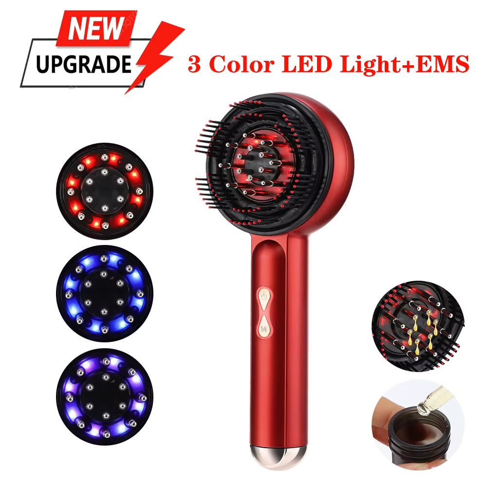 3 Modes Electric Massage Comb Portable Red Light Laser Comb for Hair Follicle Hair Follicles on the Head Essence Oil Applicator