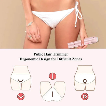 Dual Head Hair Trimmer Women Electric Razors Rechargeable Wet Dry Painless Shaver Machine Hair Remover for Body Private Areas