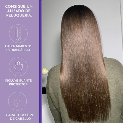 Lissara Classic Evolv - Plancha De Pelo Profesional - Placas De Nanotitanio Y Flotantes - Detector De Humedad - 230 °C - Especial Para Alisado Brasileño - Negra